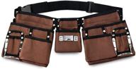 👶 glossyend 11-pocket brown kids tool belt: durable 600d polyester, adjustable web belt & quick release buckle; ideal for pretend play role and work apron logo