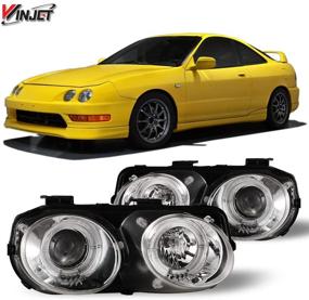 img 4 attached to 🔦 Enhance Your 1998-2001 Acura Integra with Winjet LED DRL Halo Projector Headlights