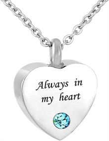 img 4 attached to 📿 Captivating SexyMandala Always in My Heart Cremation Jewelry: 12 Birthstone Urn Necklaces to Cherish Ashes Forever