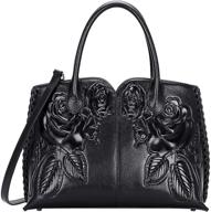 👜 stylish and versatile: pijushi designer handbags in black for women - a must-have satchel combo! logo