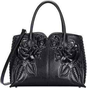 img 4 attached to 👜 Stylish and Versatile: PIJUSHI Designer Handbags in Black for Women - A Must-Have Satchel Combo!