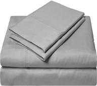 🛏️ giza dream sheets - queen size, 16 inches extra deep pockets, giza cotton bed sheet set for thick mattress, luxuriously soft giza sheets - light grey logo