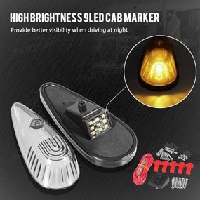 img 3 attached to 🚦 Partsam 5pcs Front Rear Smoke Lens Teardrop Cab LED Light Amber Marker Clearance Roof Running Light with Wiring Pack for Trucks, Vans, Pickups, Semis, and RVs