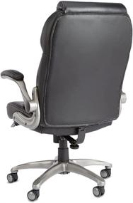 img 3 attached to 🪑 Black Ergonomic High-Back Bonded Leather Executive Chair with Flip-Up Arms and Lumbar Support by AmazonCommercial