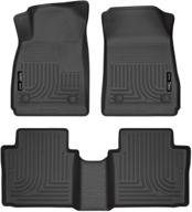 🐺 husky liners - weatherbeater front &amp; 2nd seat floor mats for 2014-20 chevrolet impala in black logo