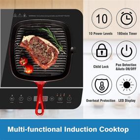 img 3 attached to 🔥 SINGLEHOMIE Double Induction Cooktop 2 Burner Portable Countertop Cooker: Efficient and Convenient Cooking with Touch Sensor LED Display