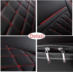 img 1 attached to INCH EMPIRE 2 Front Car Seat Cover-Waterproof PU Leather Cushion Anti-Slip Suede Backing-Universal Fit For Both Fabric And Leather Seats Easy To Clean (2 Pcs Of Black With Red Line)