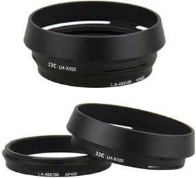 img 3 attached to JJC LH-JX100 BLACK Metal Lens Hood/49mm Filter Adapter Ring: Compatible with Fujifilm X70 X100 📷 X100S X100T X100F X100V, Fuji X100S, Fuji X100F, Fuji X100V - Lens Hood Shade & Replacement