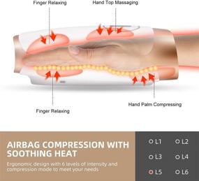 img 2 attached to 👐 Cordless Electric Hand Massager with Compression & Heat - 6 Level Point Therapy for Arthritis, Pain Relief, Carpal Tunnel, Finger Numbness - Ideal Gifts for Women