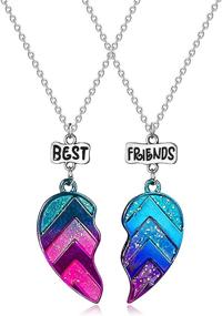 img 4 attached to MJartoria Necklaces Friendship Friends Blue Friends Green Girls' Jewelry