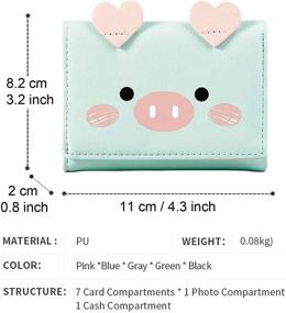 img 2 attached to Trendy Tri Fold Leather Cartoon Handbags & Wallets - Stylish Women's Accessories