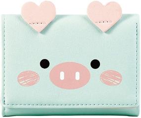 img 4 attached to Trendy Tri Fold Leather Cartoon Handbags & Wallets - Stylish Women's Accessories