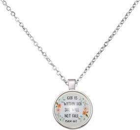 img 4 attached to Womens Girls Christian Jewelry Necklace with Bible Verse - Religious Gift