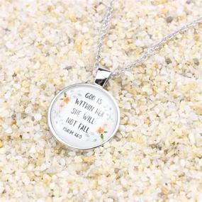 img 3 attached to Womens Girls Christian Jewelry Necklace with Bible Verse - Religious Gift