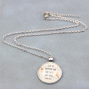 img 1 attached to Womens Girls Christian Jewelry Necklace with Bible Verse - Religious Gift