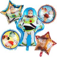 🎈 set of 5 toy story foil balloons – ideal for kids birthday party decorations, baby shower, or celebrations логотип