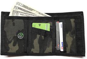 img 3 attached to 💼 Stylish Green Men's Trifold Nylon Wallet for Easy Organization of Cards and Money