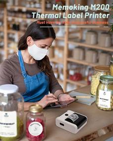img 2 attached to 🏷️ M200 Portable Bluetooth Thermal Label Maker Printer - Compatible with Android & iOS, Prints 3 Inch 80mm Width Labels, Ideal for Jewelry, Retail, Mailing, Barcode, Name Tag Labeling