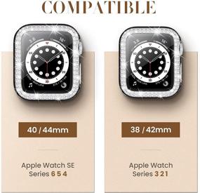 img 3 attached to 📱 Goton Apple Watch Screen Protector Case 40mm SE Series / 6 / 5 / 4: Hard Glass Full Cover Bumper for Women