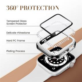 img 2 attached to 📱 Goton Apple Watch Screen Protector Case 40mm SE Series / 6 / 5 / 4: Hard Glass Full Cover Bumper for Women