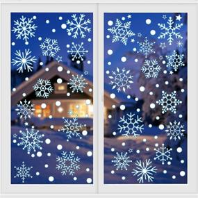 img 4 attached to ❄️ Blue and White Snowflakes Window Clings - 144PCS Xmas Decorations Stickers for Glass Windows