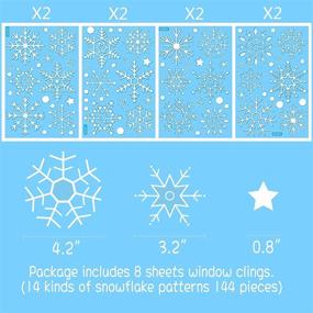 img 1 attached to ❄️ Blue and White Snowflakes Window Clings - 144PCS Xmas Decorations Stickers for Glass Windows