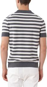 img 1 attached to ALTAIREGA Men's Knit Polo: Stylish V-Neck Golf Shirt with Short Sleeves and Classic Stripes