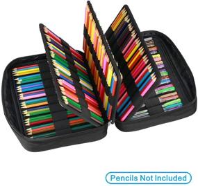 img 2 attached to 🖍️ YOUSHARES 220 Slots Colored Pencil Case, 145 Slots Gel Pens Coloring Organizer, Multilayer Holder for Glitter Gel Pens, Refills, Colored Pencils - Ideal for Adults & Artists (Black)