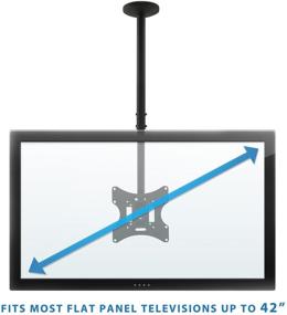 img 2 attached to 📺 Mount-It! Premium Full Motion Ceiling Mount TV Bracket for 23-42 inch Flat Screen TVs with Multiple VESA Patterns, Max Weight 66 Lbs