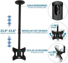 img 1 attached to 📺 Mount-It! Premium Full Motion Ceiling Mount TV Bracket for 23-42 inch Flat Screen TVs with Multiple VESA Patterns, Max Weight 66 Lbs