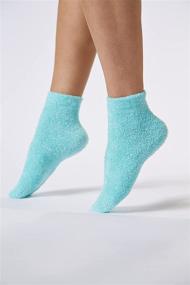 img 2 attached to 🧦 Aloe-Infused Therapeutic Moisturizing Spa Socks - Teal/Gray by Bucky