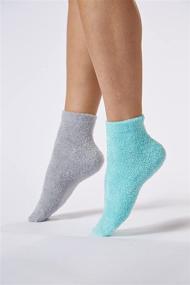 img 1 attached to 🧦 Aloe-Infused Therapeutic Moisturizing Spa Socks - Teal/Gray by Bucky