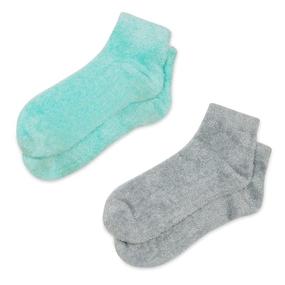 img 4 attached to 🧦 Aloe-Infused Therapeutic Moisturizing Spa Socks - Teal/Gray by Bucky