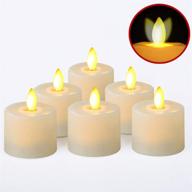 🕯️ 6-pack battery operated led tea lights with moving flame for outdoor christmas, wedding, and home decorations - small fake votive candles with flickering flameless electric candle light логотип