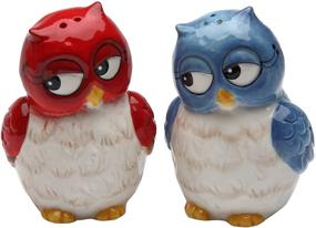 img 4 attached to 🦉 Vintage Cosmos Gifts 10907 Owl Couple Salt and Pepper Set, 3-Inch: Quirky Table Décor for Seasoned Delights