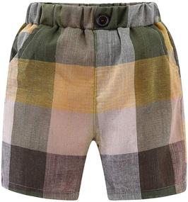 img 4 attached to LittleSpring Little Shorts Colorful Plaid Boys' Clothing : Shorts