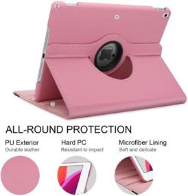 img 2 attached to 📱 NEWQIANG iPad Air 1st Case Cover - 360° Rotating Stand, Auto Sleep-Wake - Light Pink, Fits A1474 A1475 A1476