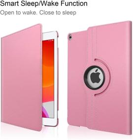 img 1 attached to 📱 NEWQIANG iPad Air 1st Case Cover - 360° Rotating Stand, Auto Sleep-Wake - Light Pink, Fits A1474 A1475 A1476