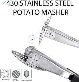 img 3 attached to 🥔 Dodolly Heavy Duty Stainless Steel Potato Masher - Hand Smasher Kitchen Tools for Beans, Vegetables, Avocado, Food and Fruit