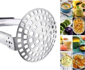 img 1 attached to 🥔 Dodolly Heavy Duty Stainless Steel Potato Masher - Hand Smasher Kitchen Tools for Beans, Vegetables, Avocado, Food and Fruit