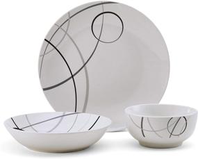 img 3 attached to 🍽️ 18-Piece Dinnerware Set: Studio Nova Porcelain Collection