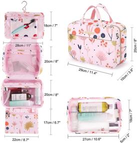 img 3 attached to 💼 Tuscall Large Hanging Travel Toiletry Bag – Organizer for Women with Detachable TSA Approved Transparent Cosmetic Bag