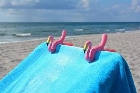 img 2 attached to O2COOL Flamingo BocaClips - Set of 2 Portable Towel Clips for Beach, Patio, Pool - Assorted Styles