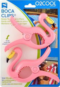 img 3 attached to O2COOL Flamingo BocaClips - Set of 2 Portable Towel Clips for Beach, Patio, Pool - Assorted Styles