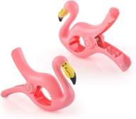 o2cool flamingo bocaclips - set of 2 portable towel clips for beach, patio, pool - assorted styles logo