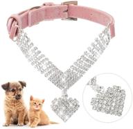 sparkling rhinestone dog collar: cute bling pet collar with crystal accents for girls, soft adjustable pink necklace for puppy and cat логотип