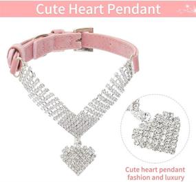 img 1 attached to Sparkling Rhinestone Dog Collar: Cute Bling Pet Collar with Crystal Accents for Girls, Soft Adjustable Pink Necklace for Puppy and Cat