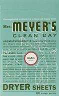 🌿 mrs. meyer's clean day dryer sheets - basil fragrance - 80 ct - pack of 2: high-quality, eco-friendly laundry freshness! logo