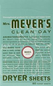 img 4 attached to 🌿 Mrs. Meyer's Clean Day Dryer Sheets - Basil Fragrance - 80 ct - Pack of 2: High-Quality, Eco-Friendly Laundry Freshness!