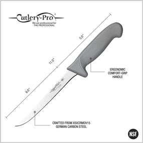 img 3 attached to 🍴 Cutlery-Pro Поварской нож для обвалки - высокое качество, сертифицированный NSF, немецкая углеродистая сталь (X50CrMov15), лезвие 6 дюймов